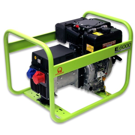 Agregat prądotwórczy trójfazowy Pramac E6000 – 5,5 kW – 400V/230V – Yanmar L100N – Diesel – Otwarty